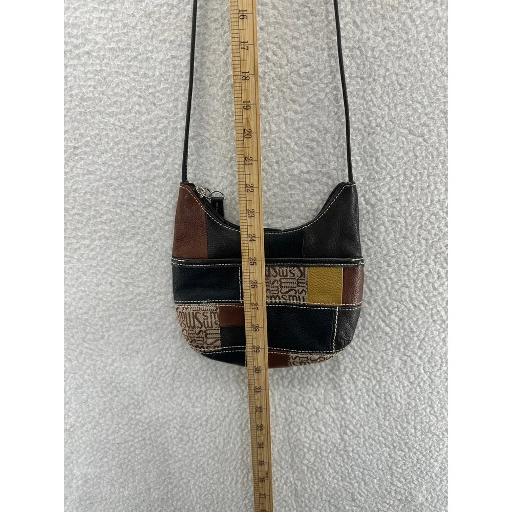 Stone Mountain‎ Patchwork Shoulder Bag Crossbody Brown Leather Purse Small